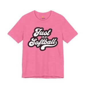 just play softball retro script t‑shirt (in pinks)