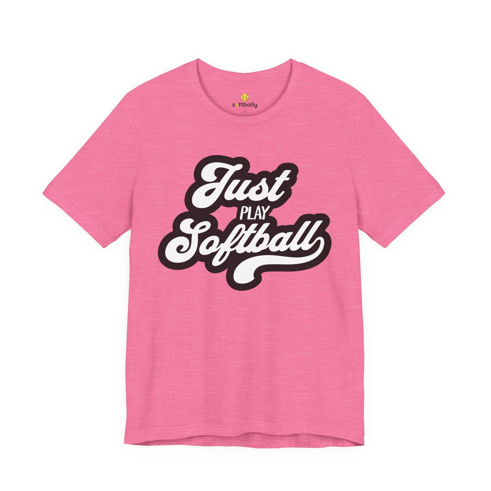 just play softball retro script t‑shirt (in pinks) just play softball retro script t‑shirt (in pinks)