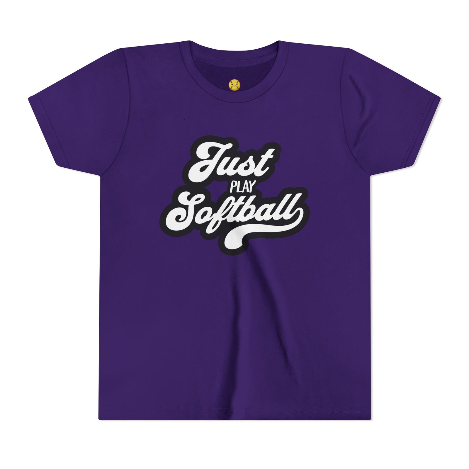 just play softball retro script t‑shirt in youth sizes just play softball retro script t‑shirt in youth sizes