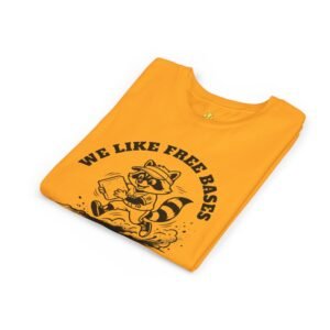 we like free bases softball raccoon graphic tee in youth sizes
