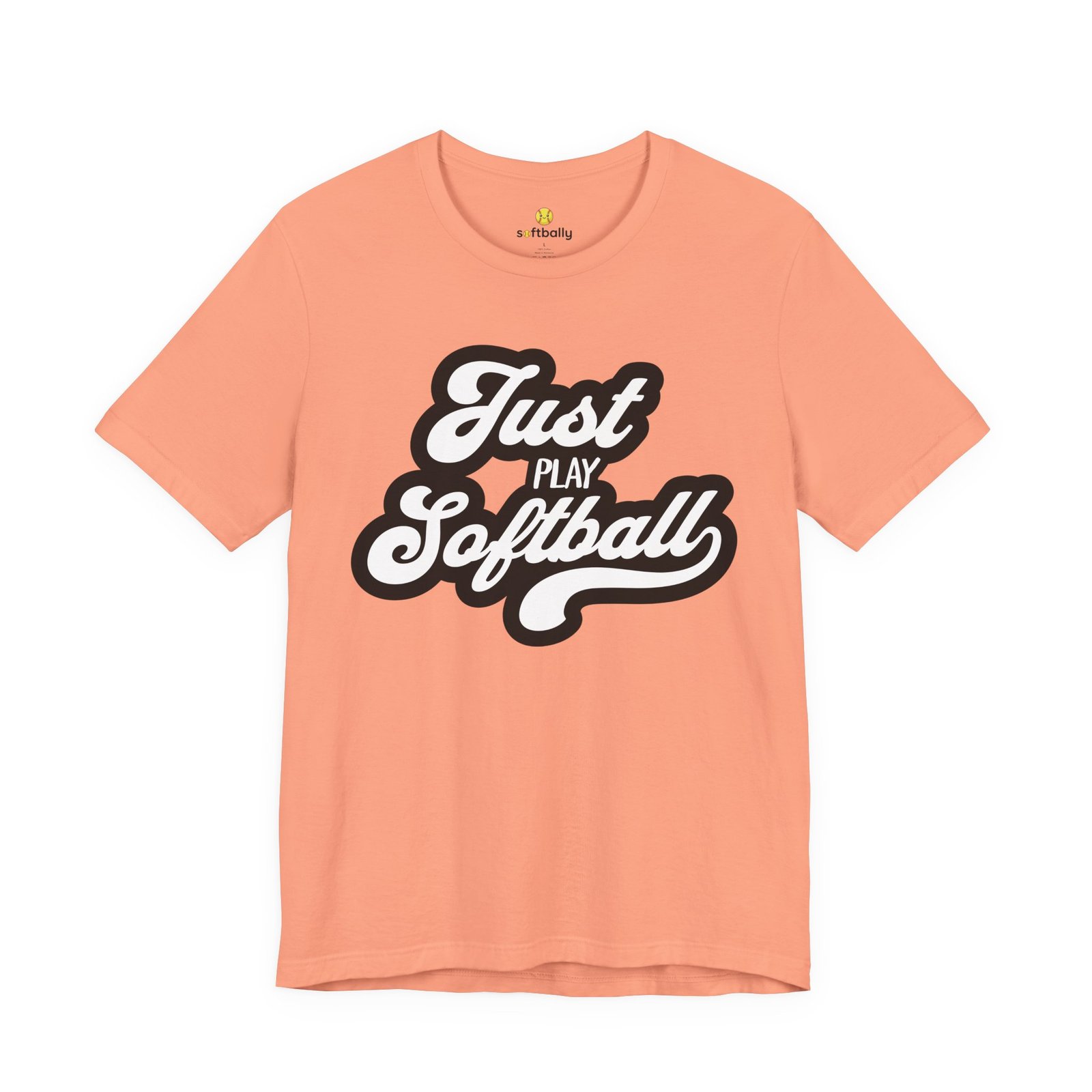 just play softball retro script t‑shirt (in pinks) just play softball retro script t‑shirt (in pinks)