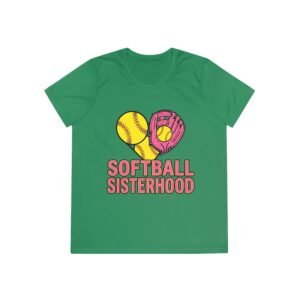 softball sisterhood moisture wicking tee — ladies and girls softball shirt