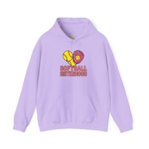 softball sisterhood hoodie — heart glove & bat softball sweatshirt