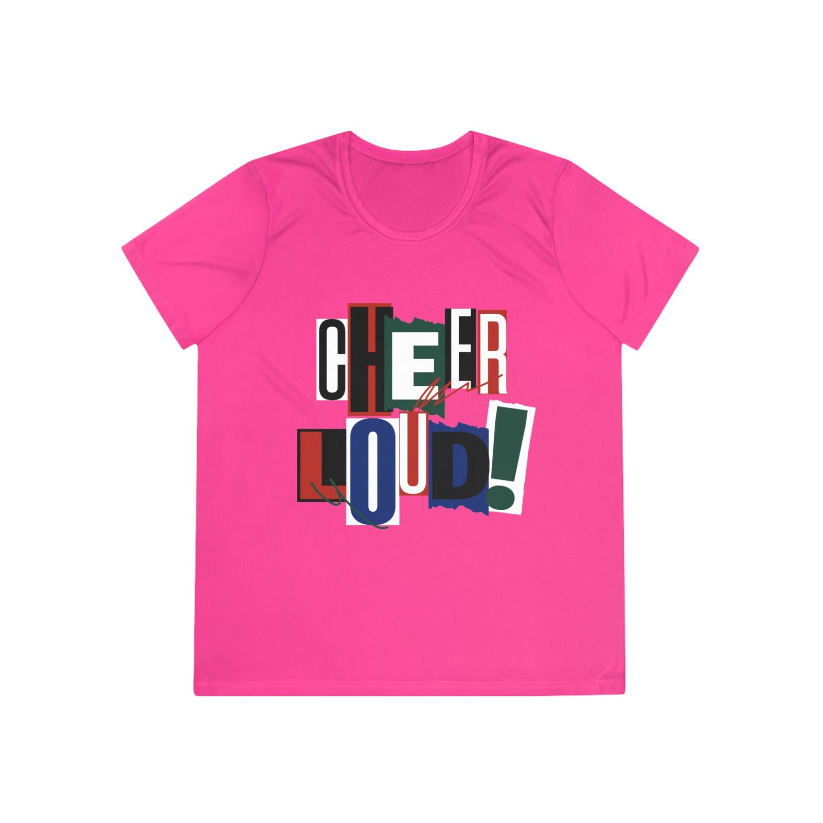 cheer loud! ladies moisture wicking tee – colorblock cheerleading shirt for competitions cheer loud! ladies moisture wicking tee – colorblock cheerleading shirt for competitions