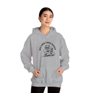 we like free bases hoodie softball raccoon graphic sweatshirt