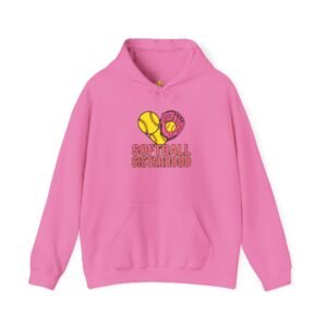 softball sisterhood hoodie — heart glove & bat softball sweatshirt