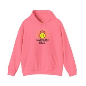 diamond diva softball hoodie — crowned women and girls softball sweatshirt