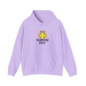 diamond diva softball hoodie — crowned women and girls softball sweatshirt