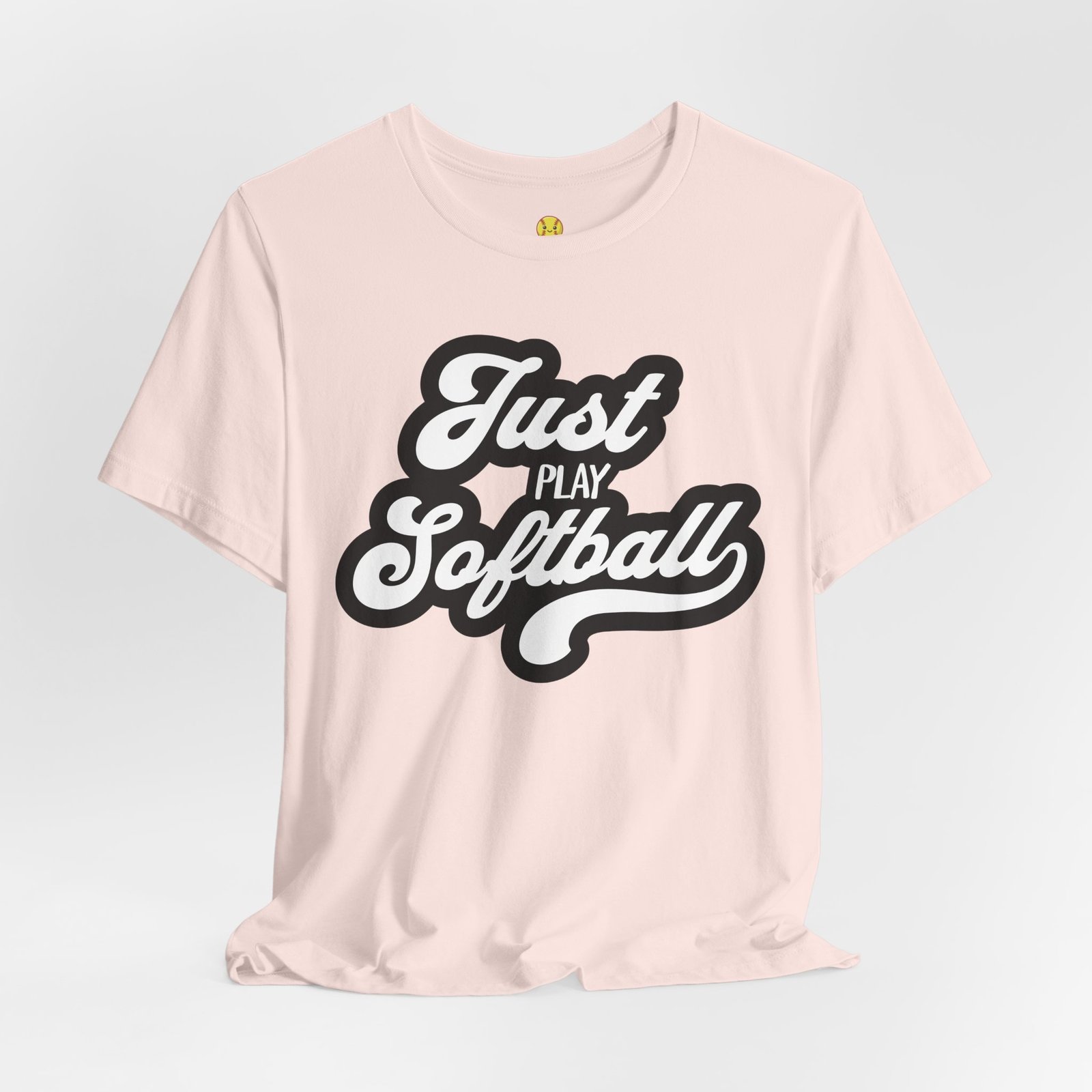 just play softball retro script t‑shirt (in pinks) just play softball retro script t‑shirt (in pinks)