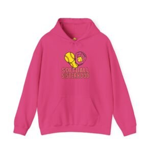 softball sisterhood hoodie — heart glove & bat softball sweatshirt