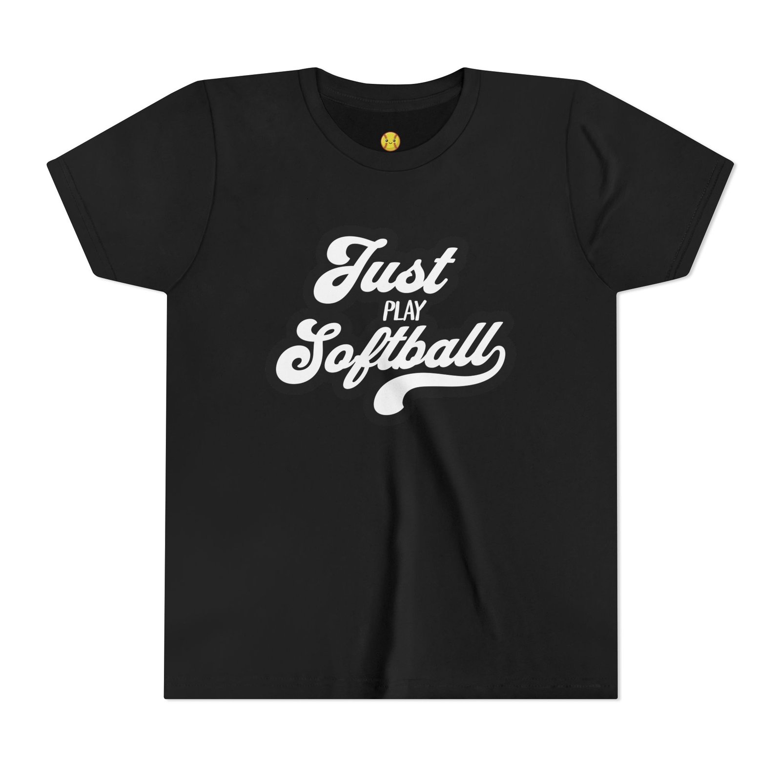 just play softball retro script t‑shirt in youth sizes just play softball retro script t‑shirt in youth sizes