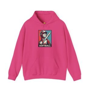softball player graphic hoodie – vintage poster style softball sweatshirt
