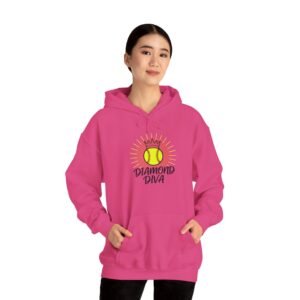 diamond diva softball hoodie — crowned women and girls softball sweatshirt