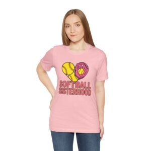 softball sisterhood tee — women’s softball graphic shirt