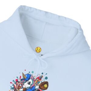 softball unicorn dabbing hoodie – colorful unicorn women and girls sweatshirt