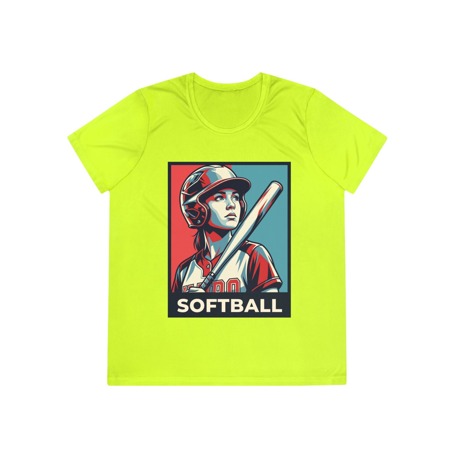 women’s softball player moisture wicking t shirt — vintage “softball” batter design women’s softball player moisture wicking t shirt — vintage “softball” batter design