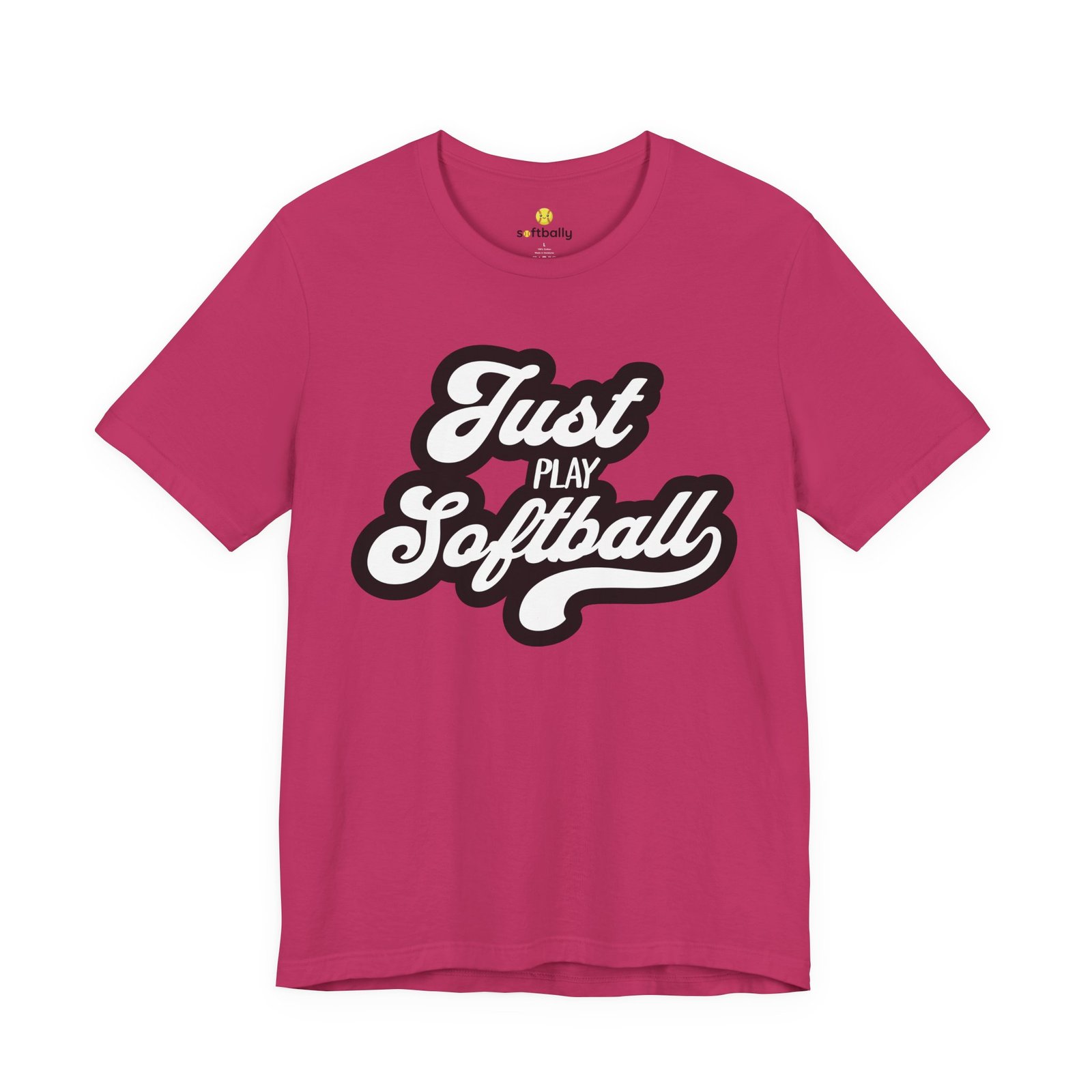 just play softball retro script t‑shirt (in pinks) just play softball retro script t‑shirt (in pinks)