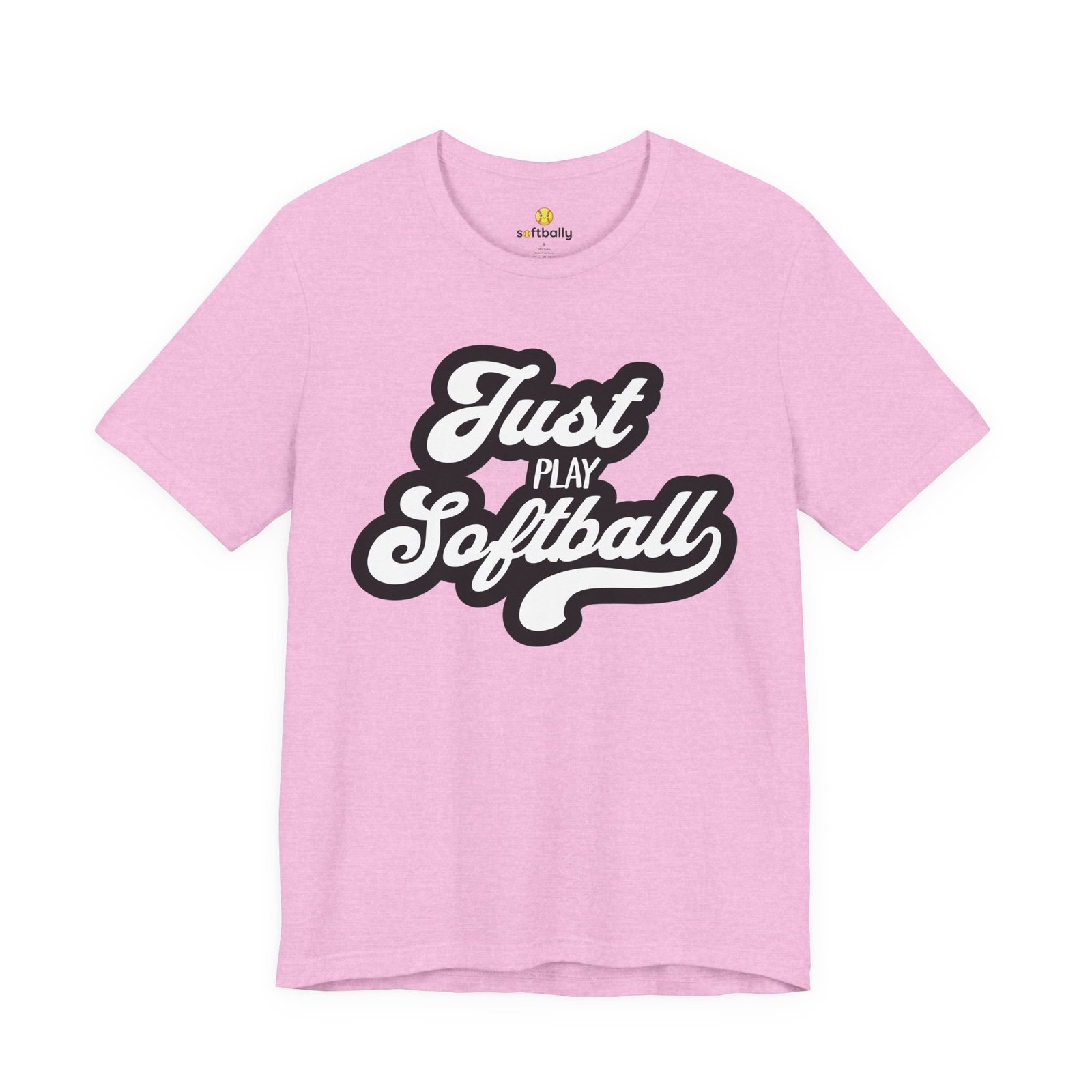 just play softball retro script t‑shirt (in pinks) just play softball retro script t‑shirt (in pinks)