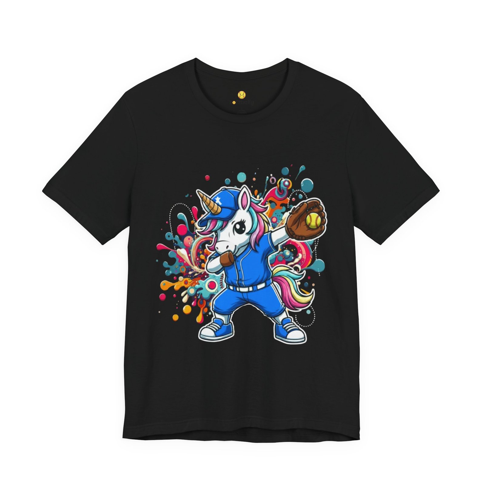 dabbing unicorn softball tee — colorful sports fun graphic t shirt dabbing unicorn softball tee — colorful sports fun graphic t shirt