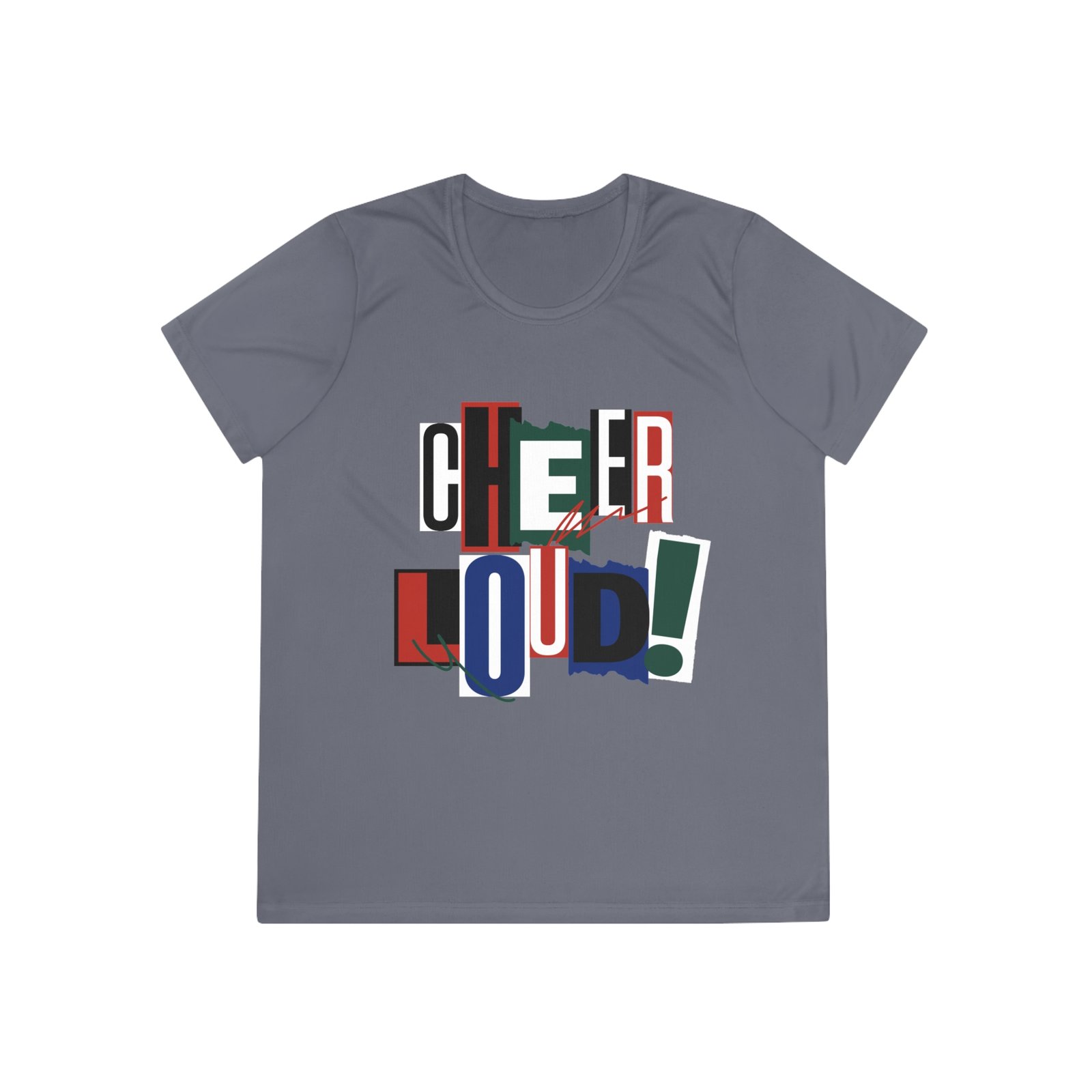 cheer loud! ladies moisture wicking tee – colorblock cheerleading shirt for competitions cheer loud! ladies moisture wicking tee – colorblock cheerleading shirt for competitions
