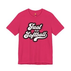 just play softball retro script t‑shirt (in pinks)