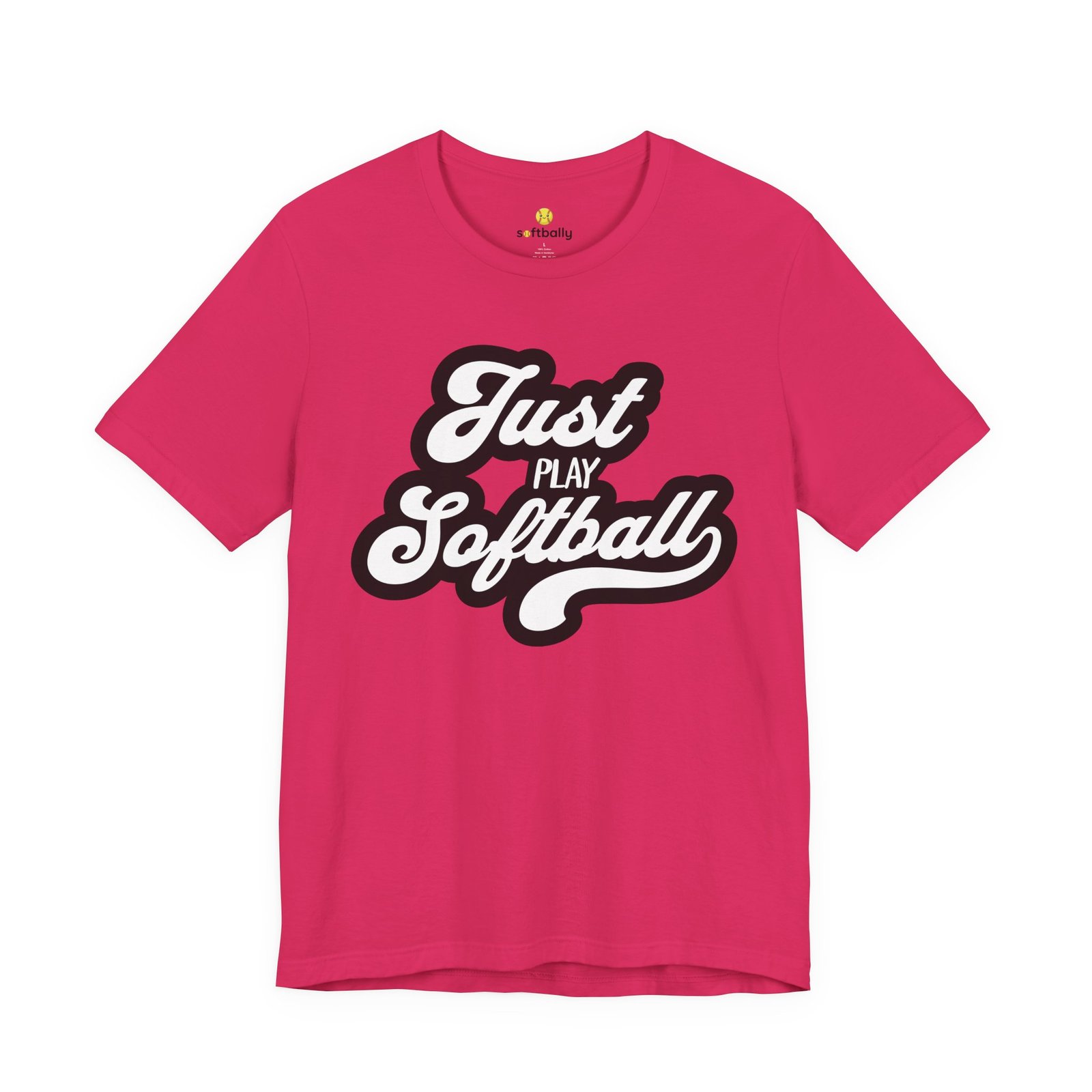 just play softball retro script t‑shirt (in pinks) just play softball retro script t‑shirt (in pinks)