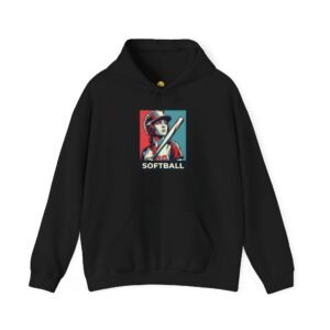 softball player graphic hoodie – vintage poster style softball sweatshirt