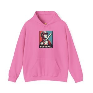 softball player graphic hoodie – vintage poster style softball sweatshirt