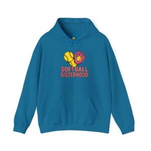 softball sisterhood hoodie — heart glove & bat softball sweatshirt