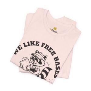 we like free bases softball raccoon graphic tee