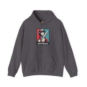softball player graphic hoodie – vintage poster style softball sweatshirt