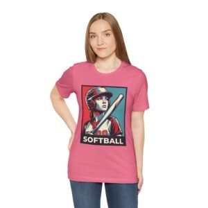 softball player graphic tee — vintage poster style softball t‑shirt