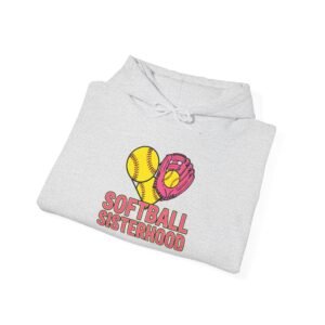 softball sisterhood hoodie — heart glove & bat softball sweatshirt