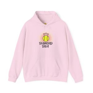diamond diva softball hoodie — crowned women and girls softball sweatshirt