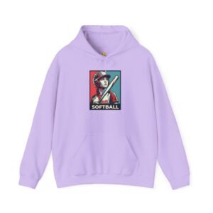 softball player graphic hoodie – vintage poster style softball sweatshirt