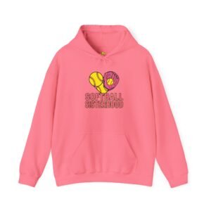 softball sisterhood hoodie — heart glove & bat softball sweatshirt