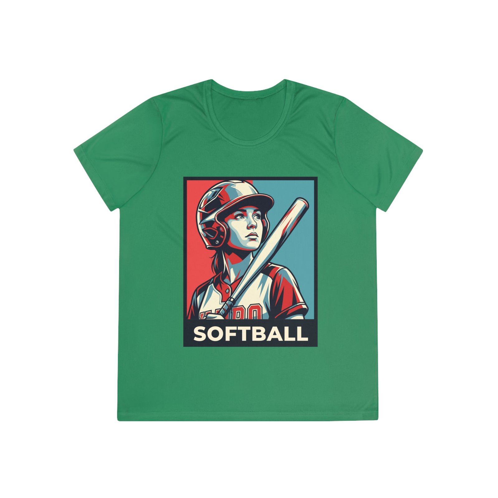 women’s softball player moisture wicking t shirt — vintage “softball” batter design women’s softball player moisture wicking t shirt — vintage “softball” batter design