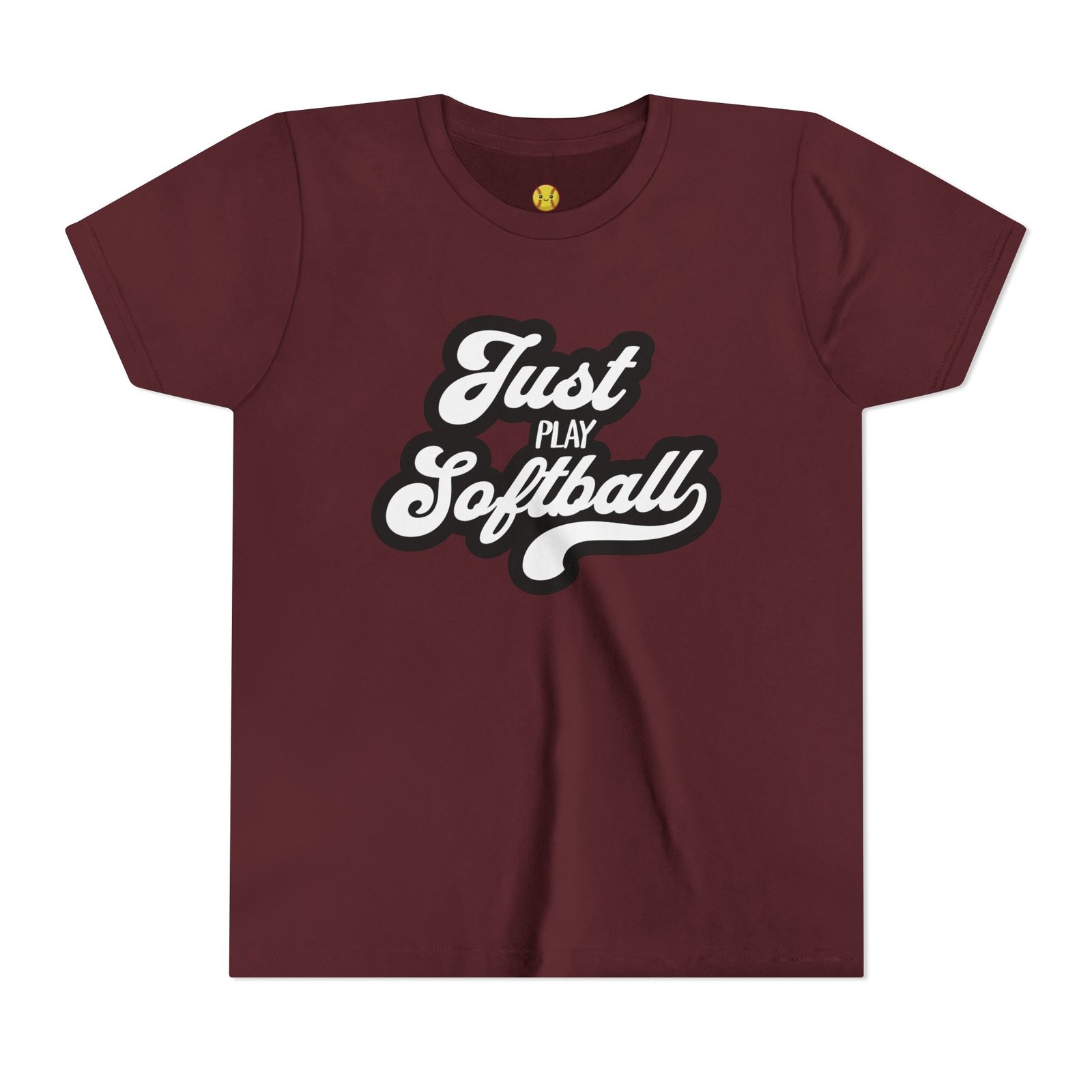 just play softball retro script t‑shirt in youth sizes just play softball retro script t‑shirt in youth sizes
