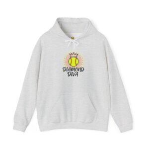 diamond diva softball hoodie — crowned women and girls softball sweatshirt