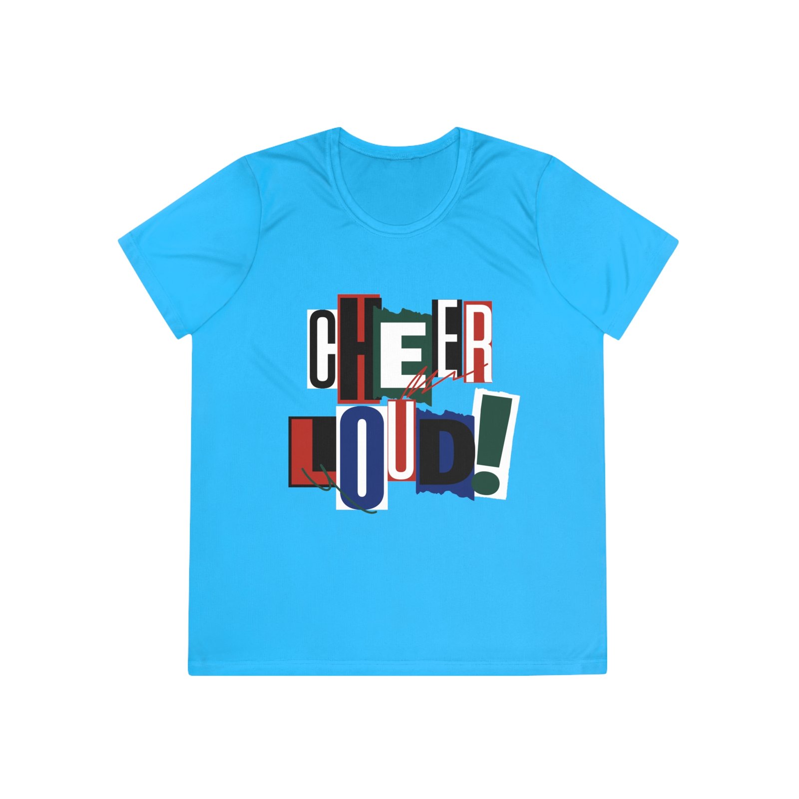 cheer loud! ladies moisture wicking tee – colorblock cheerleading shirt for competitions cheer loud! ladies moisture wicking tee – colorblock cheerleading shirt for competitions