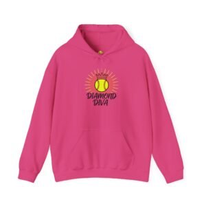 diamond diva softball hoodie — crowned women and girls softball sweatshirt