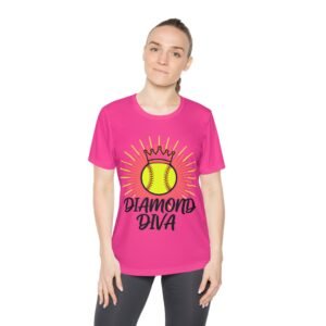 diamond diva softball moisture wicking tee – women’s softball shirt