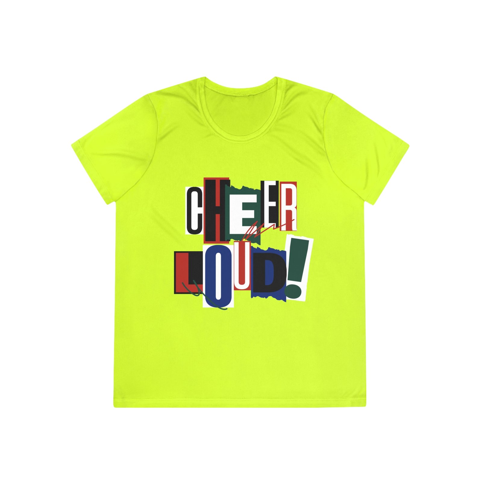 cheer loud! ladies moisture wicking tee – colorblock cheerleading shirt for competitions cheer loud! ladies moisture wicking tee – colorblock cheerleading shirt for competitions
