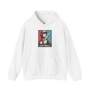 softball player graphic hoodie – vintage poster style softball sweatshirt
