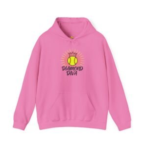 diamond diva softball hoodie — crowned women and girls softball sweatshirt