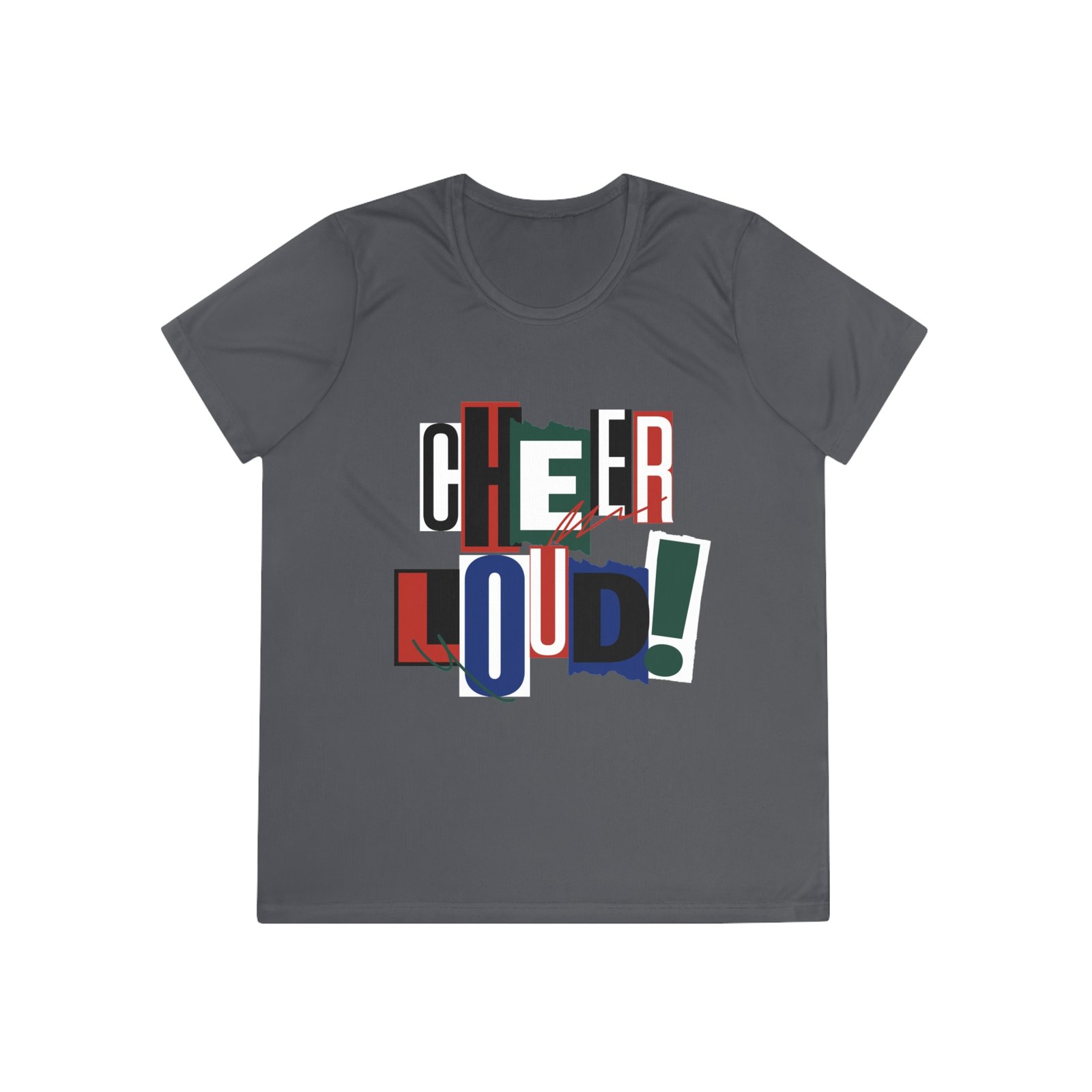 cheer loud! ladies moisture wicking tee – colorblock cheerleading shirt for competitions cheer loud! ladies moisture wicking tee – colorblock cheerleading shirt for competitions