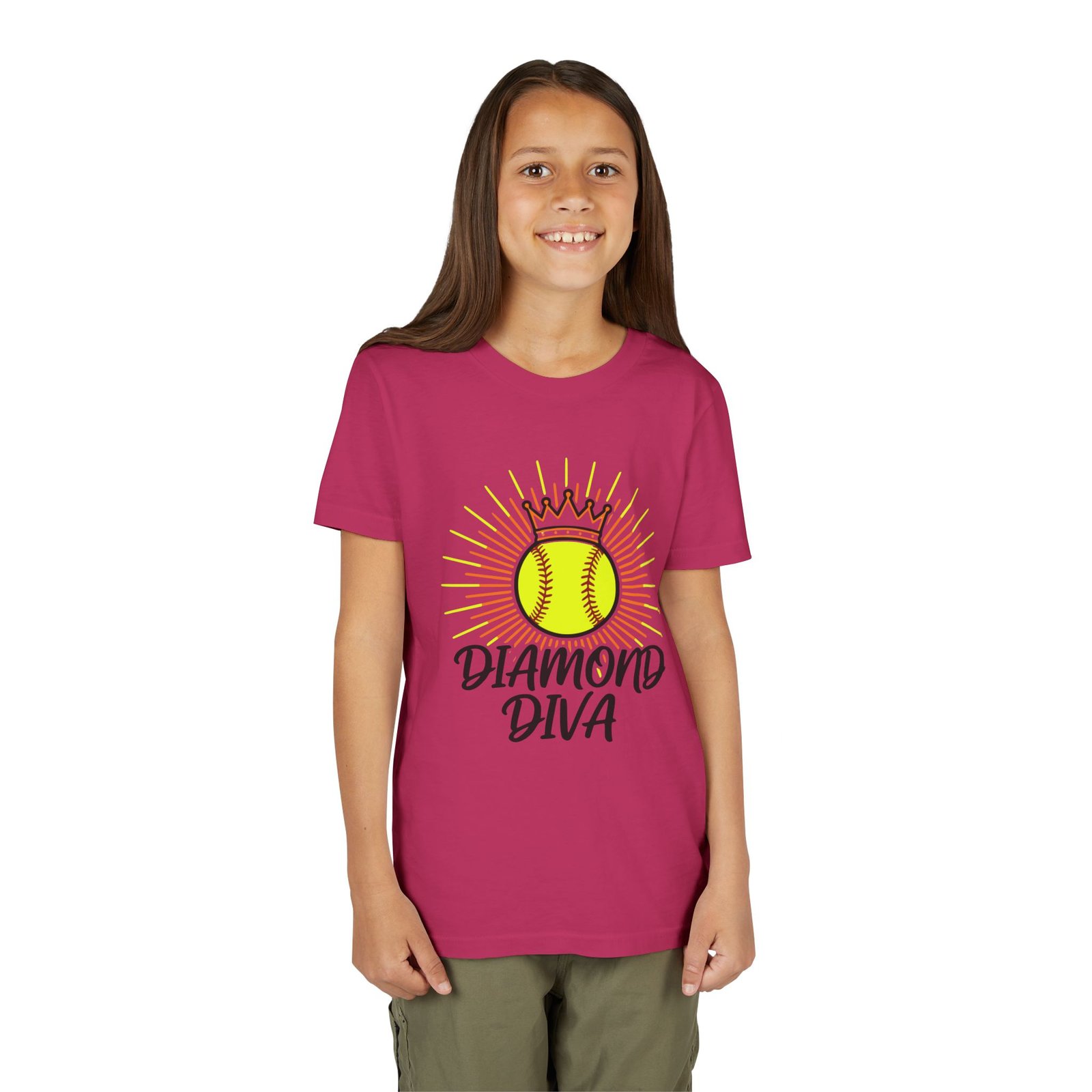 diamond diva softball tee — graphic shirt for players & little fans in youth sizes diamond diva softball tee — graphic shirt for players & little fans in youth sizes