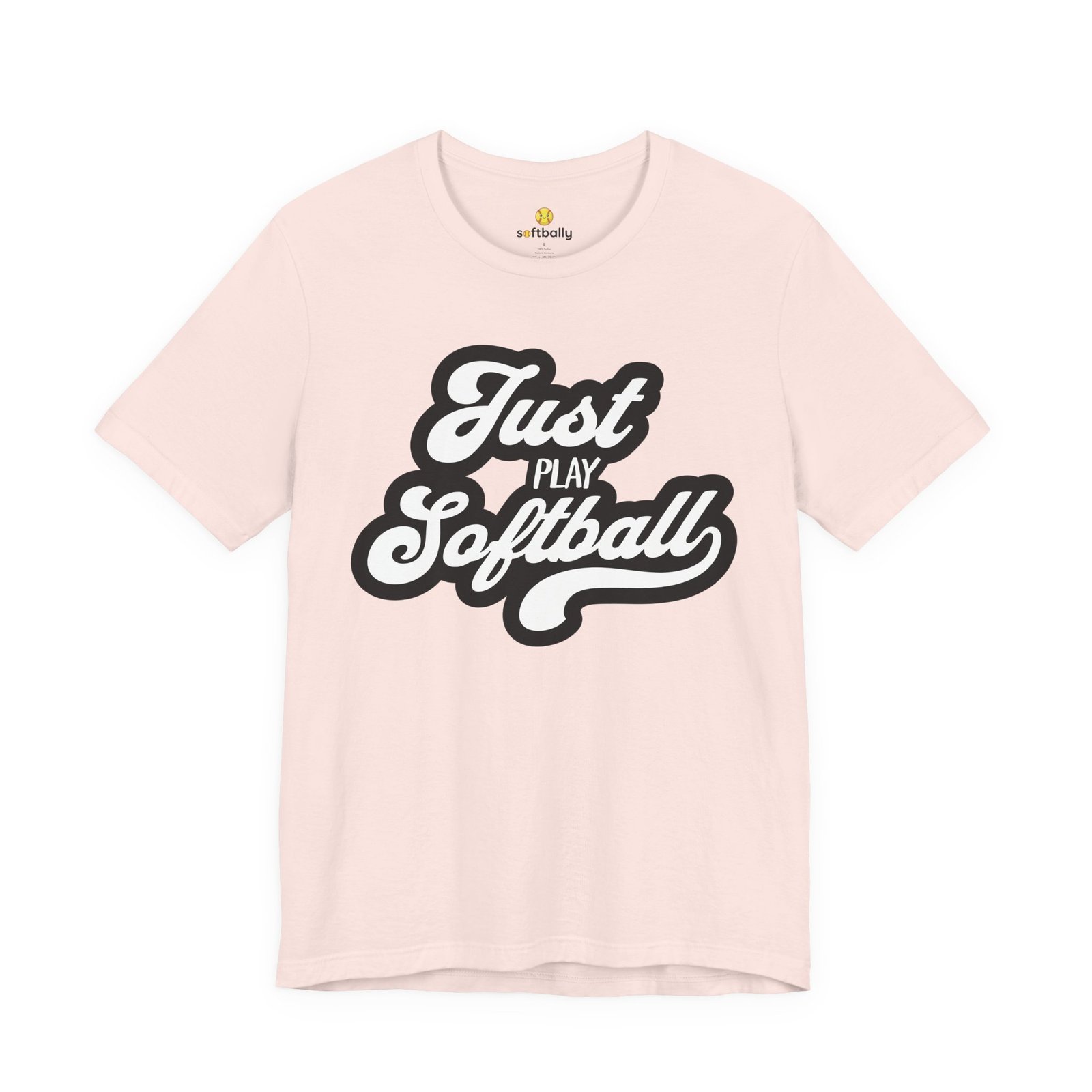 just play softball retro script t‑shirt (in pinks) just play softball retro script t‑shirt (in pinks)
