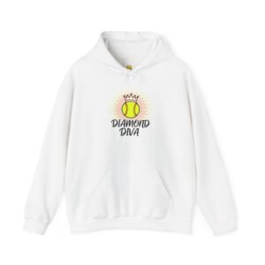 diamond diva softball hoodie — crowned women and girls softball sweatshirt