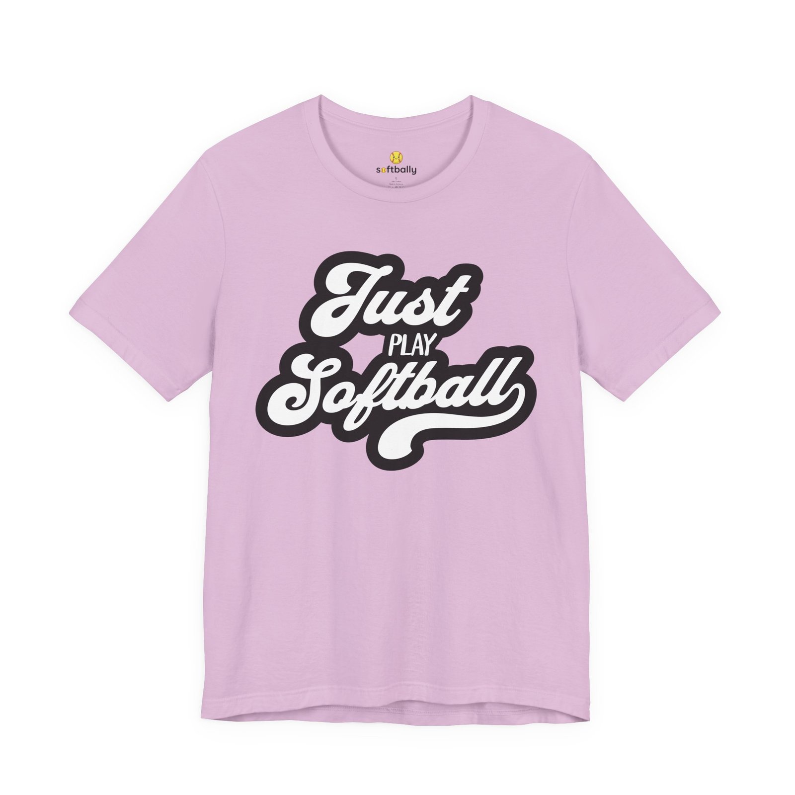 just play softball retro script t‑shirt (in pinks) just play softball retro script t‑shirt (in pinks)